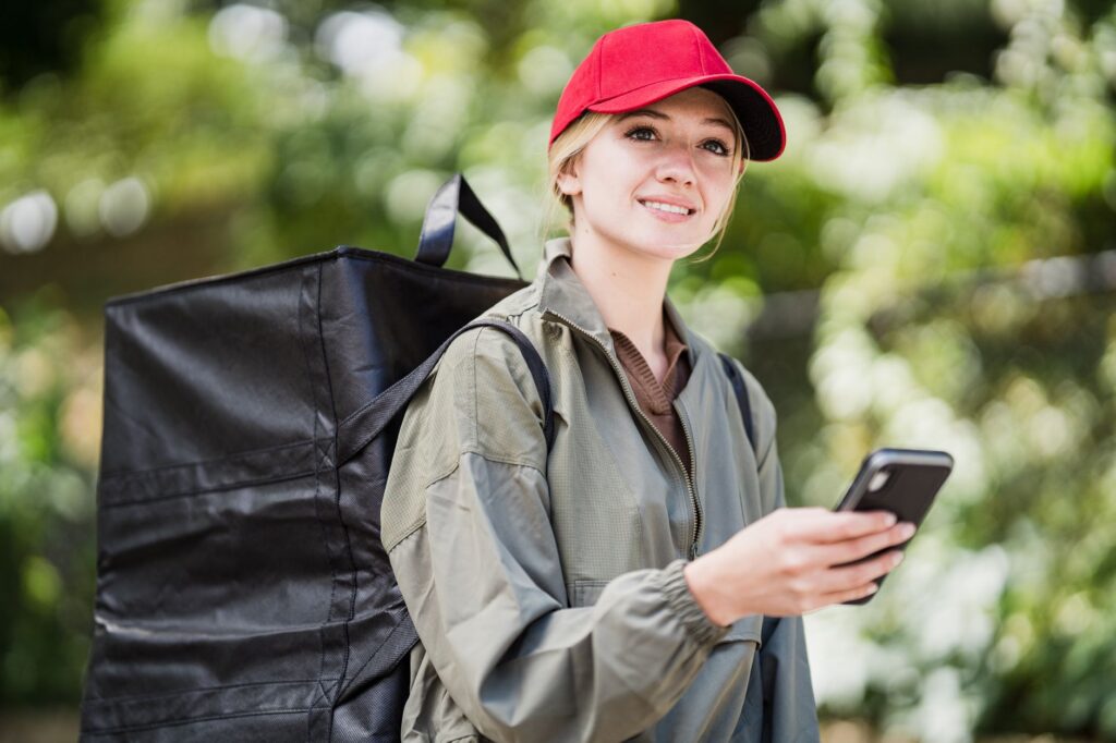 A gig app used for flexible delivery work