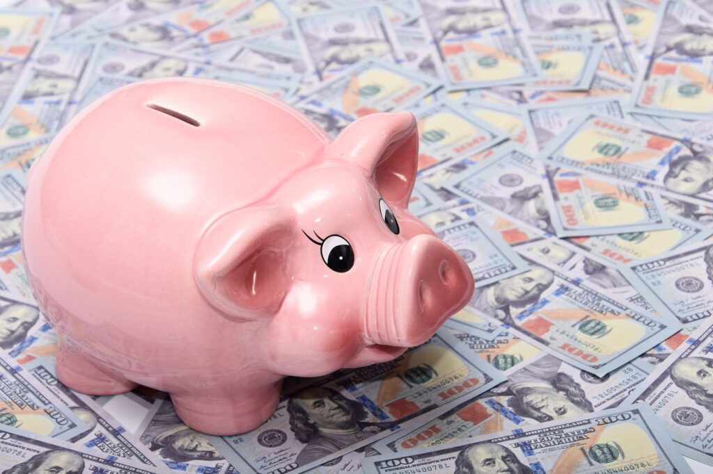 Money growing in a high-yield savings account