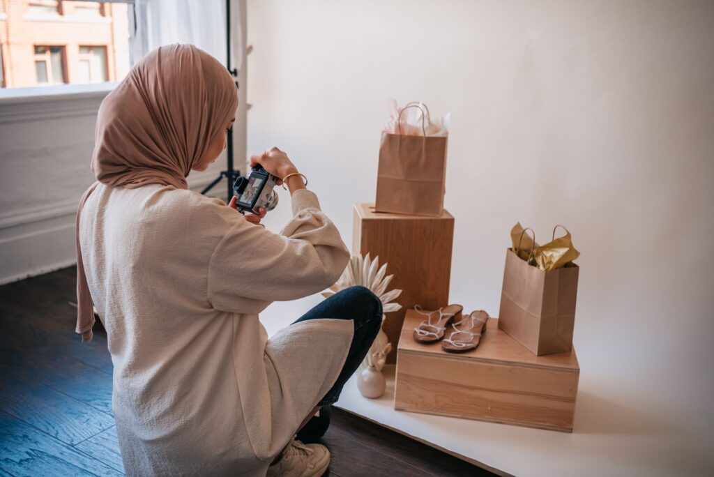 Photographing products for an online shop