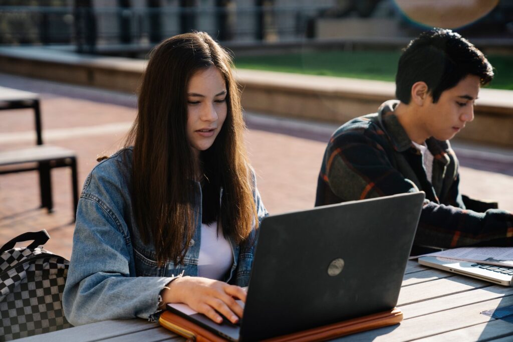 A student working a flexible campus job
