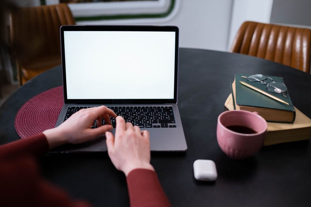 A cozy work-from-home desk setup