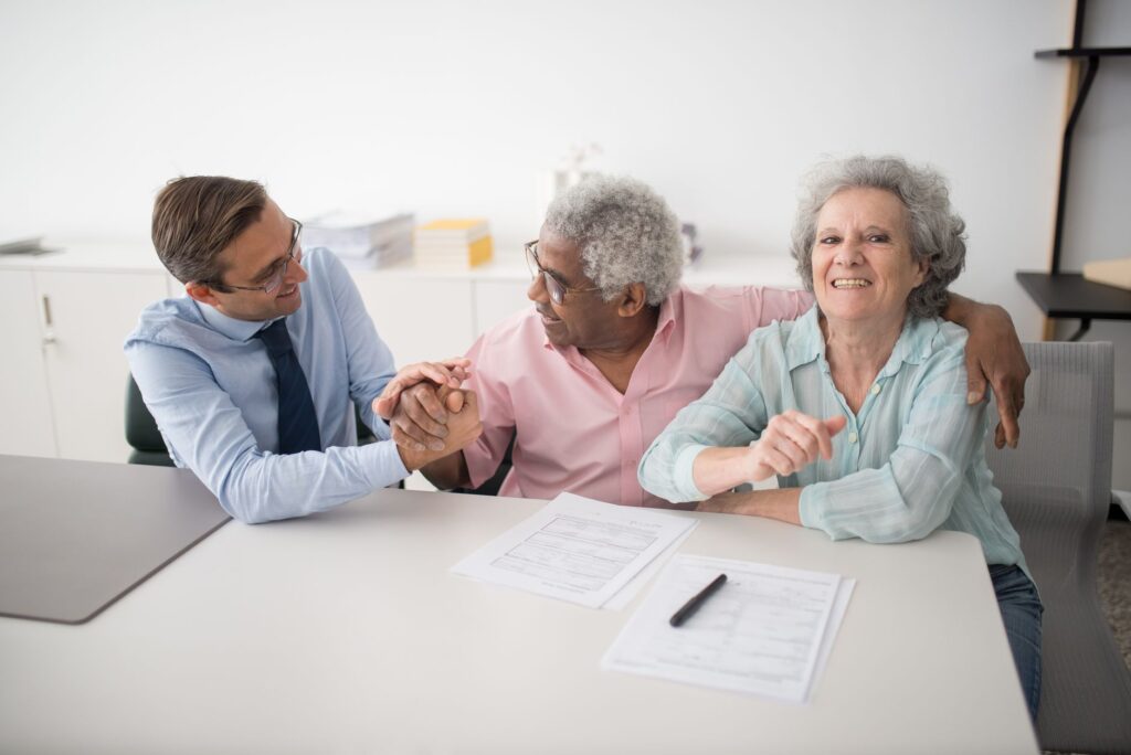 Retirement planning documents and calculator on a desk