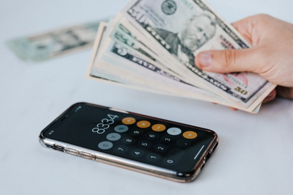 Person reviewing annuity income calculations at a desk